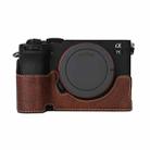 For Sony ILCE-7CM2 / Alpha 7C II Litchi Texture PU Leather Camera Half Case Base(Coffee) - 1