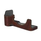 For Sony ILCE-7CM2 / Alpha 7C II Litchi Texture PU Leather Camera Half Case Base(Coffee) - 3