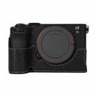 For Sony ILCE-7CM2 / Alpha 7C II Litchi Texture PU Leather Camera Half Case Base(Black) - 1