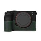For Sony ILCE-7CM2 / Alpha 7C II Litchi Texture PU Leather Camera Half Case Base(Green) - 1