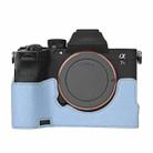 For Sony ILCE7RM5 / A7R5 Litchi Texture PU Leather Camera Half Case Base(Blue) - 1