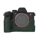 For Sony ILCE7RM5 / A7R5 Litchi Texture PU Leather Camera Half Case Base(Green) - 1