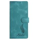 For Samsung Galaxy S21 5G Skin Feel Embossed Feather Leather Phone Case(Green) - 2