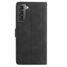 For Samsung Galaxy S21 5G Skin Feel Embossed Feather Leather Phone Case(Black) - 3