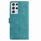 For Samsung Galaxy S21 Ultra 5G Skin Feel Embossed Feather Leather Phone Case(Green) - 3