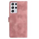 For Samsung Galaxy S21 Ultra 5G Skin Feel Embossed Feather Leather Phone Case(Pink) - 3