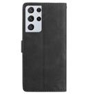For Samsung Galaxy S21 Ultra 5G Skin Feel Embossed Feather Leather Phone Case(Black) - 3