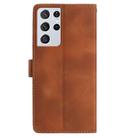 For Samsung Galaxy S21 Ultra 5G Skin Feel Embossed Feather Leather Phone Case(Brown) - 3