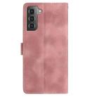 For Samsung Galaxy S22 5G Skin Feel Embossed Feather Leather Phone Case(Pink) - 3