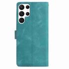 For Samsung Galaxy S22 Ultra 5G Skin Feel Embossed Feather Leather Phone Case(Green) - 3