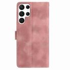 For Samsung Galaxy S22 Ultra 5G Skin Feel Embossed Feather Leather Phone Case(Pink) - 3