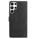 For Samsung Galaxy S22 Ultra 5G Skin Feel Embossed Feather Leather Phone Case(Black) - 3