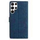 For Samsung Galaxy S22 Ultra 5G Skin Feel Embossed Feather Leather Phone Case(Dark Blue) - 3