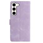 For Samsung Galaxy S23 5G Skin Feel Embossed Feather Leather Phone Case(Purple) - 3