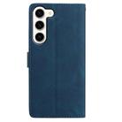 For Samsung Galaxy S23 5G Skin Feel Embossed Feather Leather Phone Case(Dark Blue) - 3