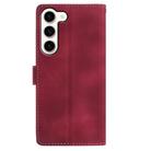 For Samsung Galaxy S23 5G Skin Feel Embossed Feather Leather Phone Case(Red) - 3
