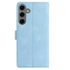 For Samsung Galaxy S23 FE 5G Skin Feel Embossed Feather Leather Phone Case(Light Blue) - 3