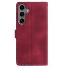 For Samsung Galaxy S23 FE 5G Skin Feel Embossed Feather Leather Phone Case(Red) - 3