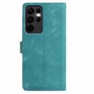 For Samsung Galaxy S23 Ultra 5G Skin Feel Embossed Feather Leather Phone Case(Green) - 3