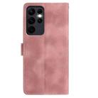 For Samsung Galaxy S23 Ultra 5G Skin Feel Embossed Feather Leather Phone Case(Pink) - 3