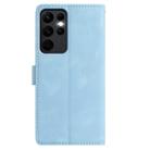 For Samsung Galaxy S23 Ultra 5G Skin Feel Embossed Feather Leather Phone Case(Light Blue) - 3
