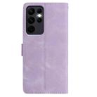 For Samsung Galaxy S23 Ultra 5G Skin Feel Embossed Feather Leather Phone Case(Purple) - 3
