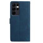For Samsung Galaxy S23 Ultra 5G Skin Feel Embossed Feather Leather Phone Case(Dark Blue) - 3