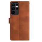 For Samsung Galaxy S23 Ultra 5G Skin Feel Embossed Feather Leather Phone Case(Brown) - 3