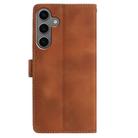 For Samsung Galaxy S24 FE 5G Skin Feel Embossed Feather Leather Phone Case(Brown) - 3