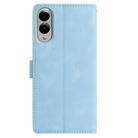 For Samsung Galaxy S25 Edge 5G Skin Feel Embossed Feather Leather Phone Case(Light Blue) - 3