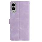 For Samsung Galaxy S25 Edge 5G Skin Feel Embossed Feather Leather Phone Case(Purple) - 3
