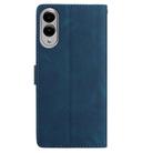 For Samsung Galaxy S25 Edge 5G Skin Feel Embossed Feather Leather Phone Case(Dark Blue) - 3
