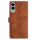 For Samsung Galaxy S25 Edge 5G Skin Feel Embossed Feather Leather Phone Case(Brown) - 3