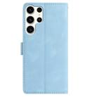 For Samsung Galaxy S25 Ultra 5G Skin Feel Embossed Feather Leather Phone Case(Light Blue) - 3