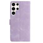 For Samsung Galaxy S25 Ultra 5G Skin Feel Embossed Feather Leather Phone Case(Purple) - 3