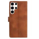 For Samsung Galaxy S25 Ultra 5G Skin Feel Embossed Feather Leather Phone Case(Brown) - 3