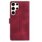 For Samsung Galaxy S25 Ultra 5G Skin Feel Embossed Feather Leather Phone Case(Red) - 3