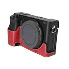 For Sony ILCE-6400 / A6300 / A6200 Litchi Texture PU Leather Camera Half Case Base(Wine Red) - 2