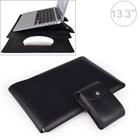 PU05 Sleeve Leather Case Carrying Bag with Small Storage Bag for 13.3 inch Laptop(Black) - 1