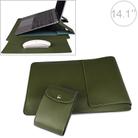 PU05 Sleeve Leather Case Carrying Bag with Small Storage Bag for 14.1 inch Laptop(Green) - 1