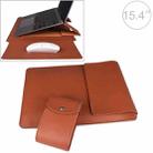 PU05 Sleeve Leather Case Carrying Bag with Small Storage Bag for 15.4 inch Laptop(Yellow) - 1