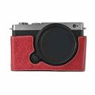 For Panasonic LUMIX S9 Litchi Texture PU Leather Camera Half Case Base(Wine Red) - 1
