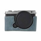 For Panasonic LUMIX S9 Litchi Texture PU Leather Camera Half Case Base(Blue) - 1