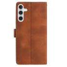 For Samsung Galaxy A56 5G Skin Feel Embossed Feather Leather Phone Case(Brown) - 3