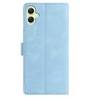 For Samsung Galaxy A06 4G Skin Feel Embossed Feather Leather Phone Case(Light Blue) - 3