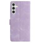 For Samsung Galaxy A15 5G Skin Feel Embossed Feather Leather Phone Case(Purple) - 3