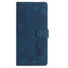 For Samsung Galaxy A34 5G Skin Feel Embossed Feather Leather Phone Case(Dark Blue) - 2