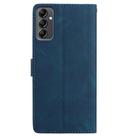 For Samsung Galaxy A14 5G Skin Feel Embossed Feather Leather Phone Case(Dark Blue) - 3
