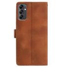 For Samsung Galaxy A14 5G Skin Feel Embossed Feather Leather Phone Case(Brown) - 3