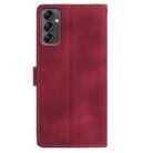 For Samsung Galaxy A14 5G Skin Feel Embossed Feather Leather Phone Case(Red) - 3
